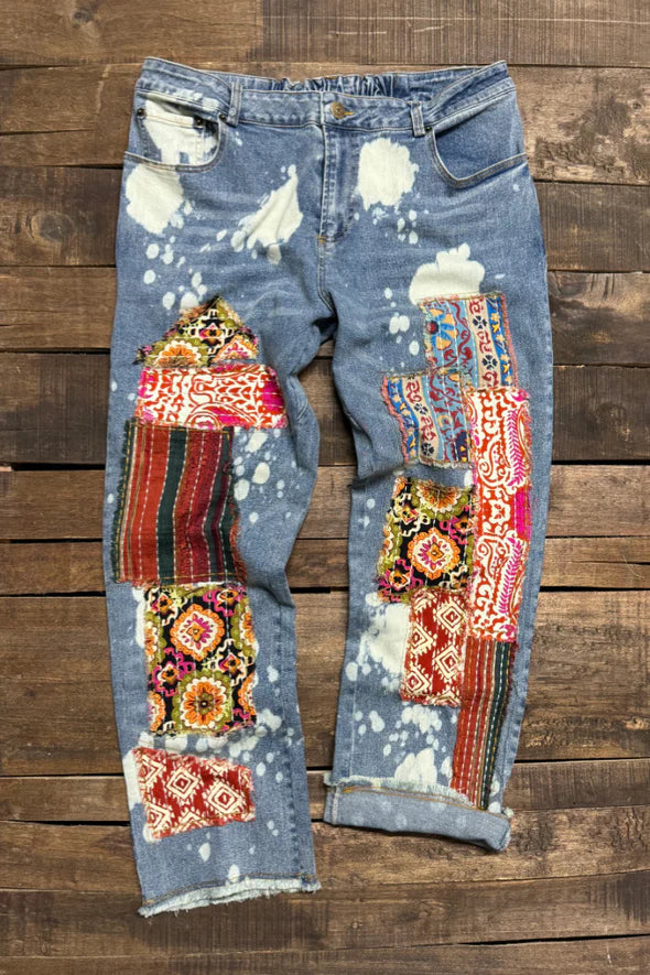 Jaded Gyspy Kantha Sunrise Jean