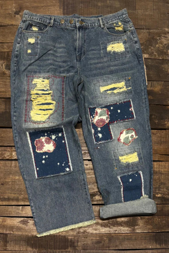 Jaded Gypsy Garden Splatter Jeans