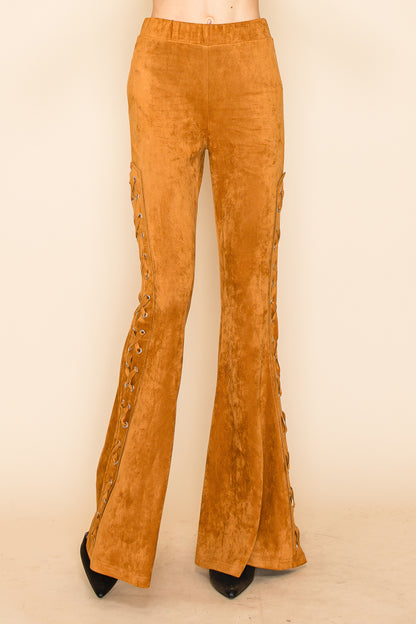 Vocal Suede Lace Up Pants