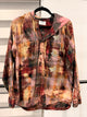 A Rare Bird Wild Darling Top in Rust Hooded Plaid, front with butterfly embellishments