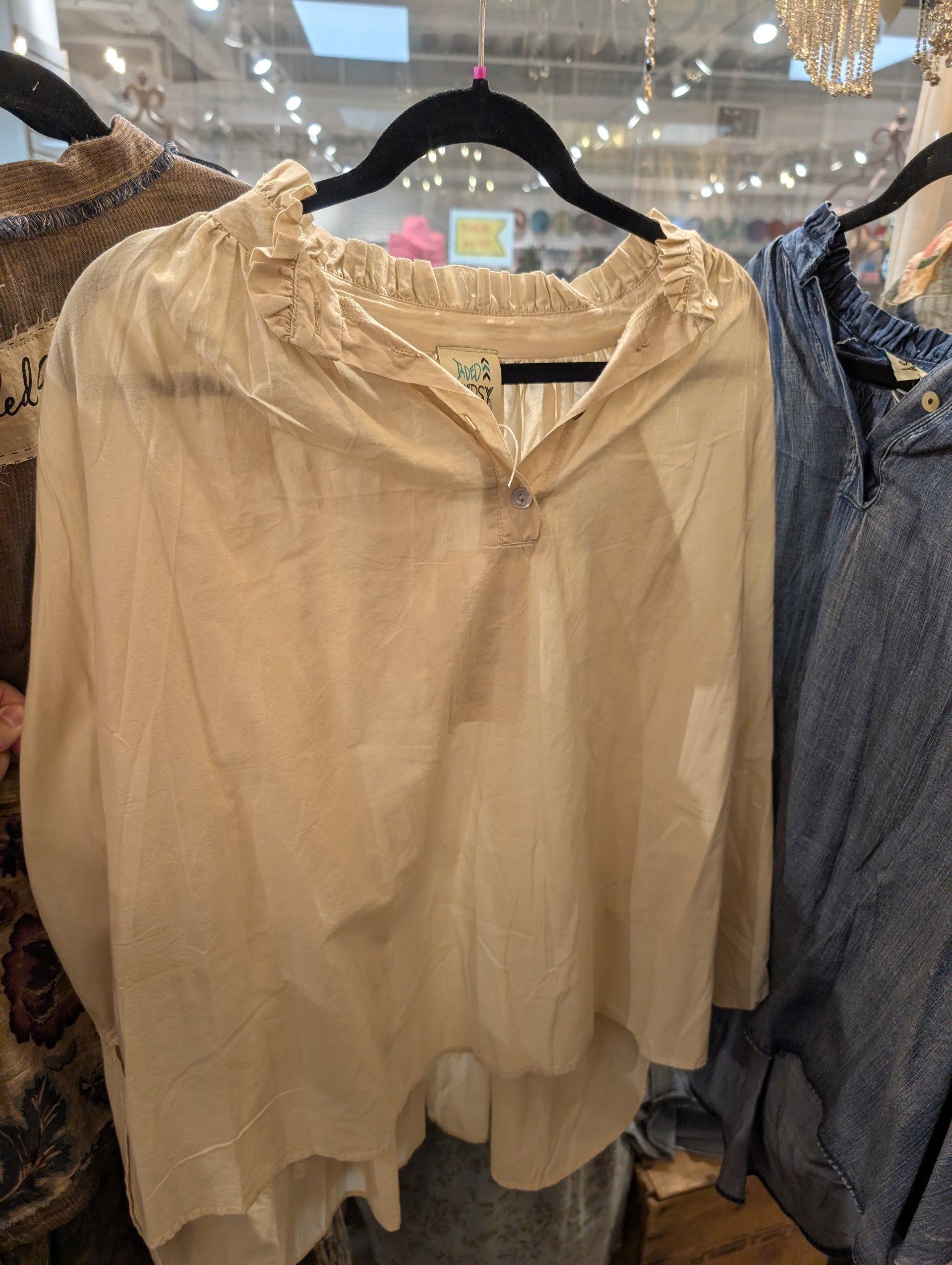 Jaded Gypsy Wander Softly Top in Cream