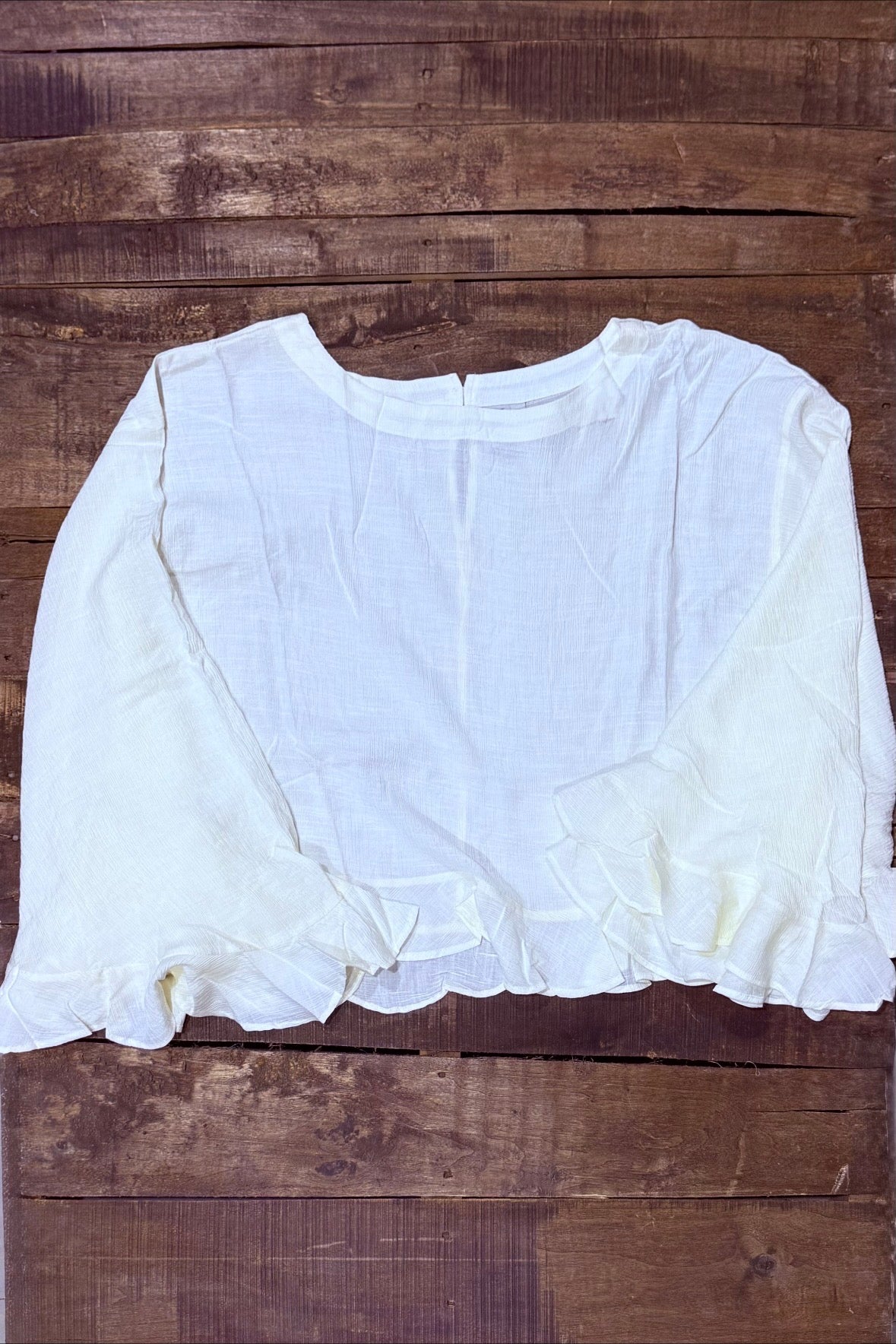 Jaded Gypsy Blooming Grace Top in Parchment, front view