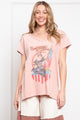 Blue Velvet Hand Stitch Detail Print Top