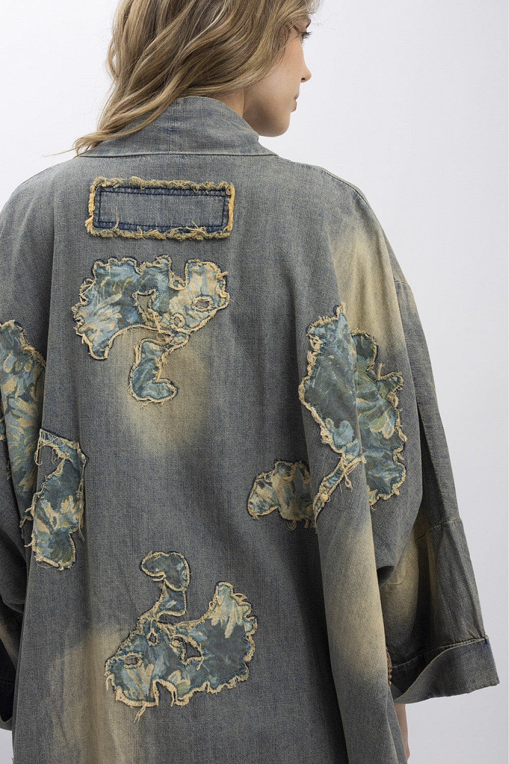 BlueVelvet Patchwork Denim Oversized Kimono
