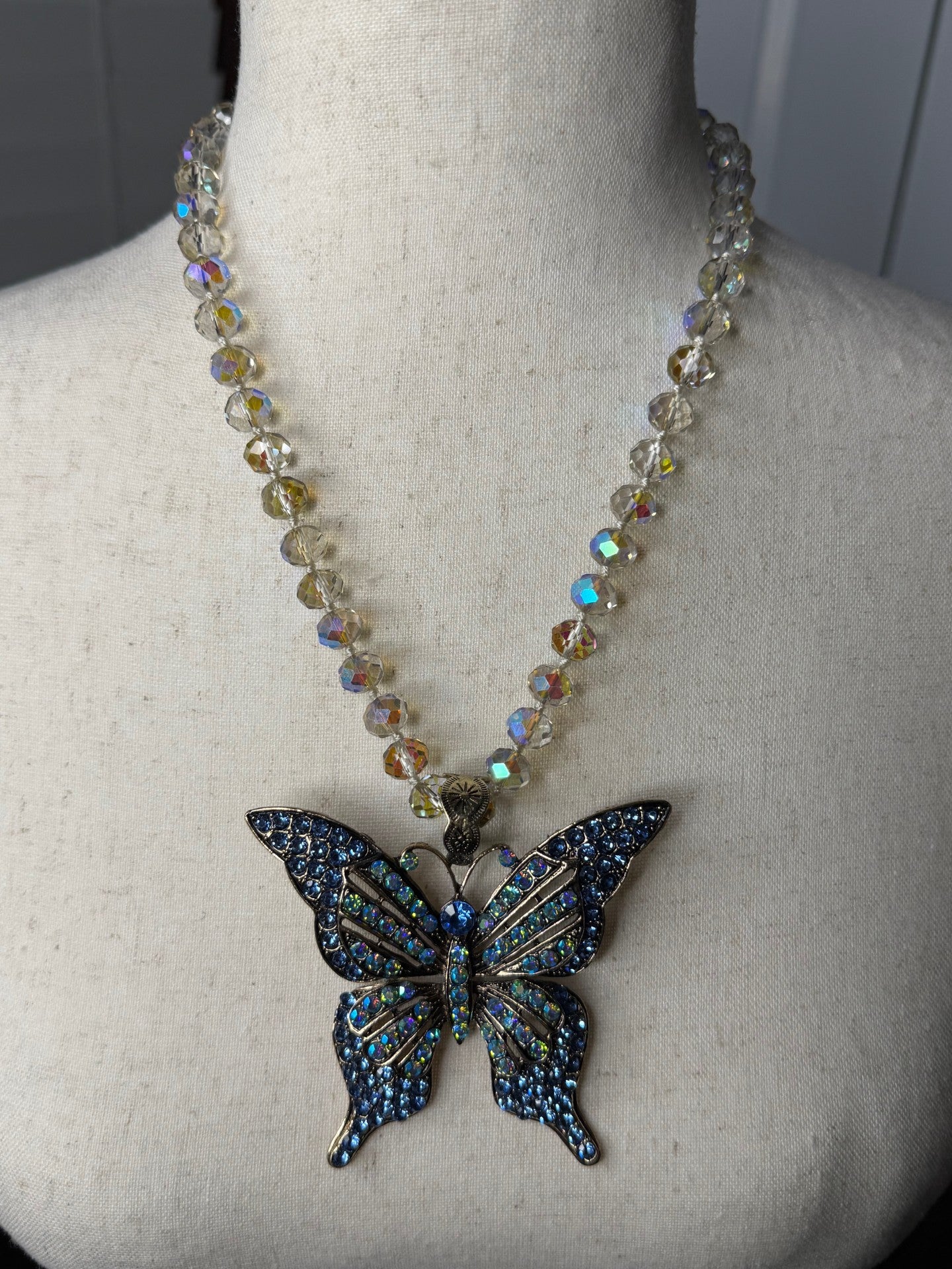 Alice Crystal Butterfly Pendant Necklace