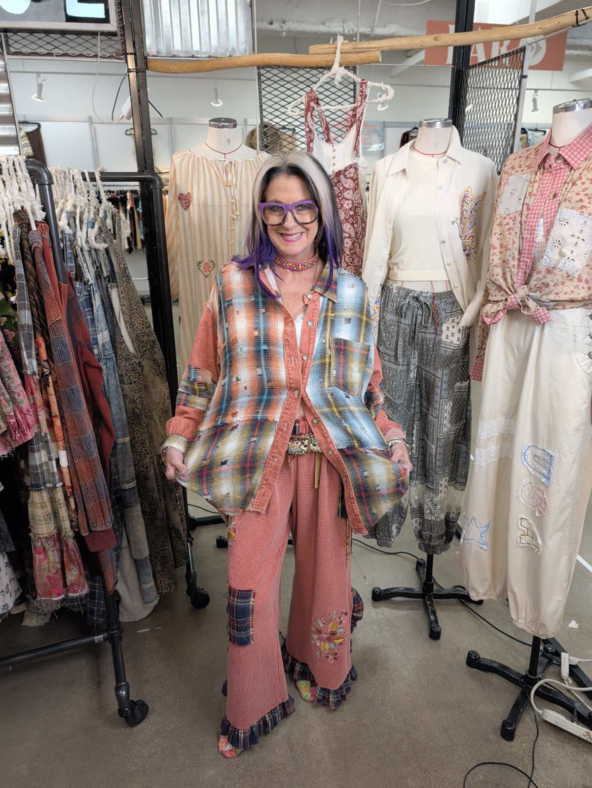 Pre Order POL Patchwork Plaid Shirt — UWT942