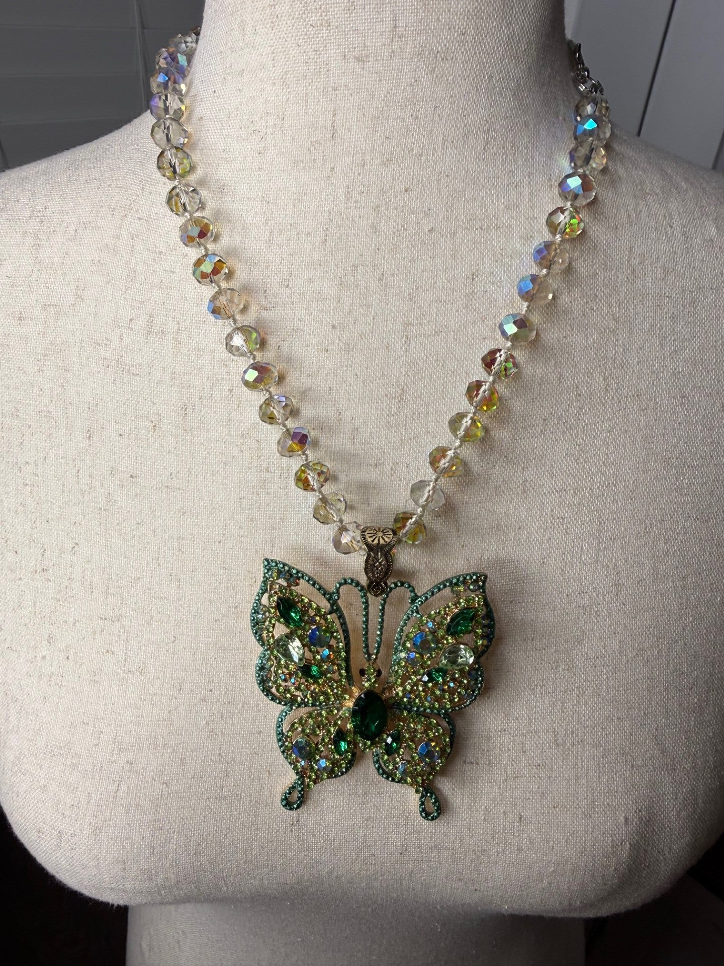 Alice Crystal Butterfly Pendant Necklace