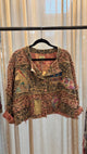 Jaded Gypsy Dream Fall Jacket Paisley with textured panels, colorful fabric patches and frayed seams