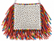 Kurtman Rainbow Renegade Sparkle Bag in white with iridescent stones and rainbow fringe
