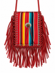 Red striped Kurtman fringe bag