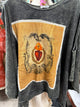 Pre order I love linen Washed Black Flaming Heart Tee