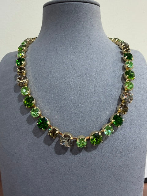 Pre Order Wafa Green Multi-Crystal Necklace