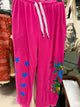 PRE-ORDER I love linen Pink joggers with stars and dragon on side