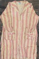 Dreamline Duster in Bubblegum with pink and cream stripes and front patch pockets