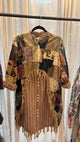 Jaded Gypsy Fanfare Views Jacket Patch with mixed patchwork panels, plaid front and tassel trim