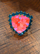 Dark pink and deep teal Jaded Gypsy statement ring