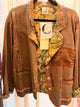 Jaded Gypsy Softly Falling Jacket in Chocolate with floral lapels and contrast stitching