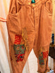 Jaded Gypsy Traveling On Pants in Ruby Stripe with colorful patchwork