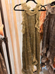Jaded Gypsy Wanderlight Tunic in Olive with openwork lace and ruffled trim