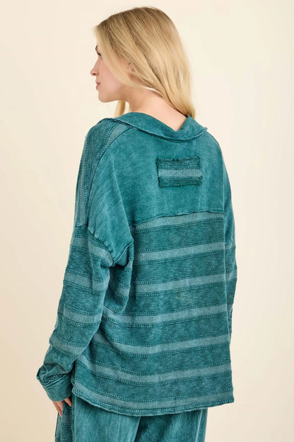 J.Her HT7630 top in Midnight Green, back view