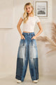 Oli and Hali BP1144 Denim Blue — Flip the Script Upside-Down Denim Pants