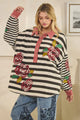 OLI AND HALI  ROSE PATCH STRIPE BUTTON DOWN SHIRT