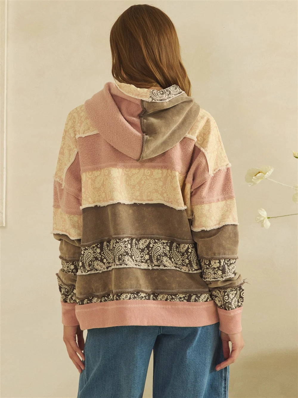 Oli and Hali Paisley Pinted Long Sleeve hoodie