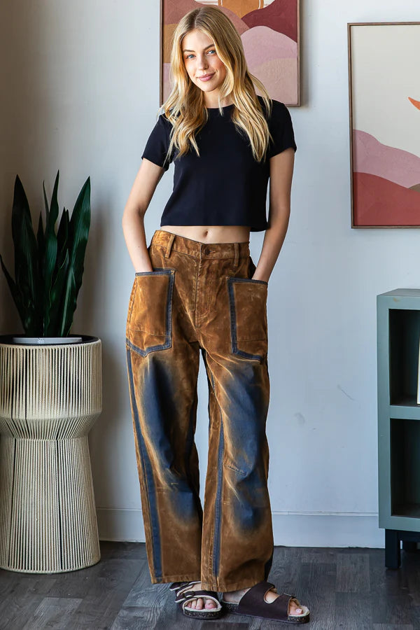 OLI AND HALI VINTAGE SUEDE VELVET PANTS