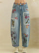 Oli & Hali Postage print embroidery combo barrel Jeans