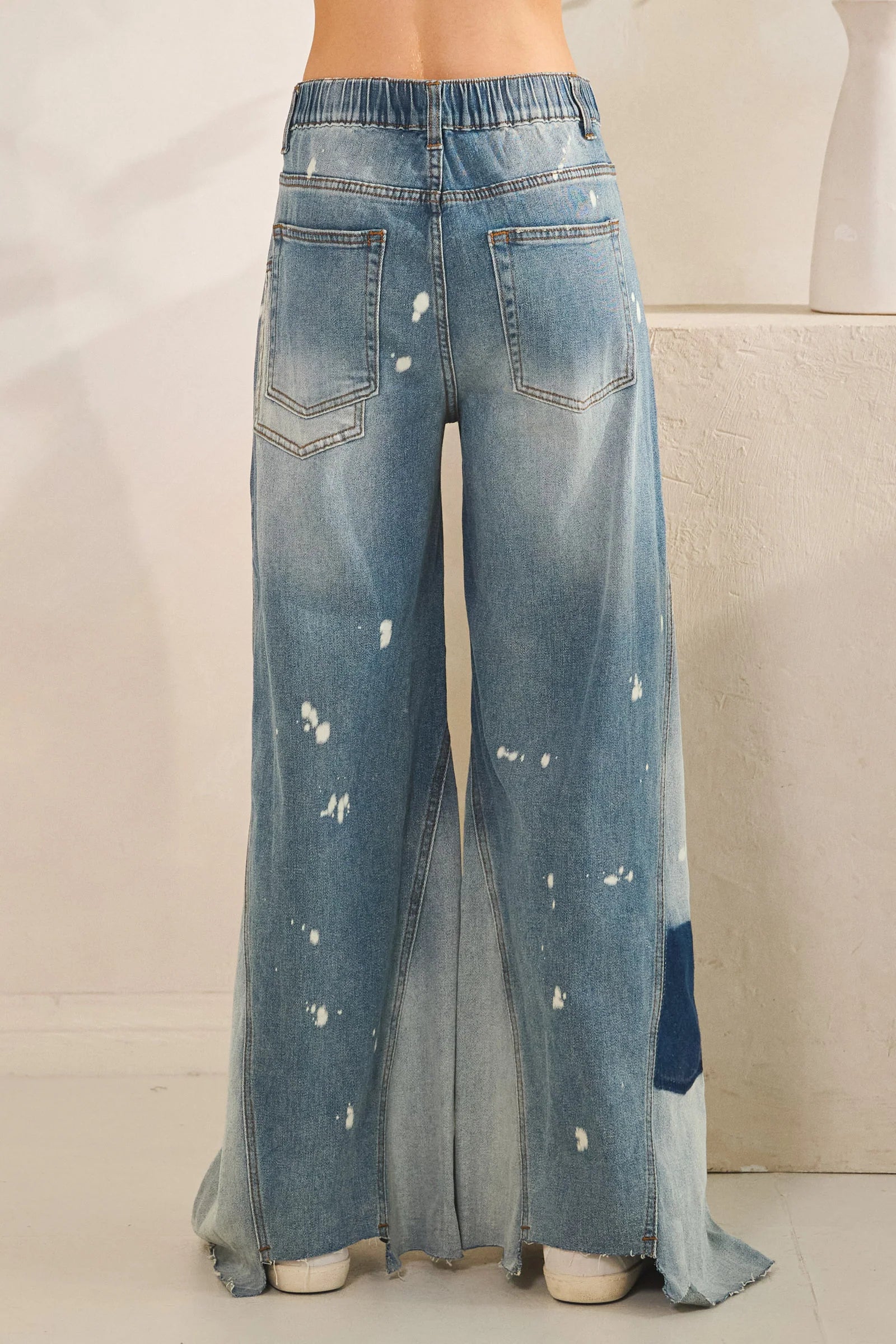 Oli & Hali Washed Bleach Wide Leg Jeans