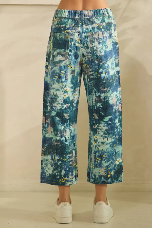 Oli & Hali Abstract Floral Printed Denim Jeans