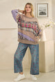 OLI AND HALI WASHED FABRIC MIX DETAILED LONG SLEEVE TOP