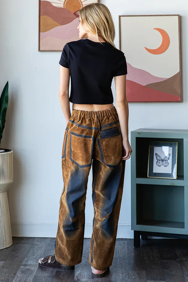 OLI AND HALI VINTAGE SUEDE VELVET PANTS