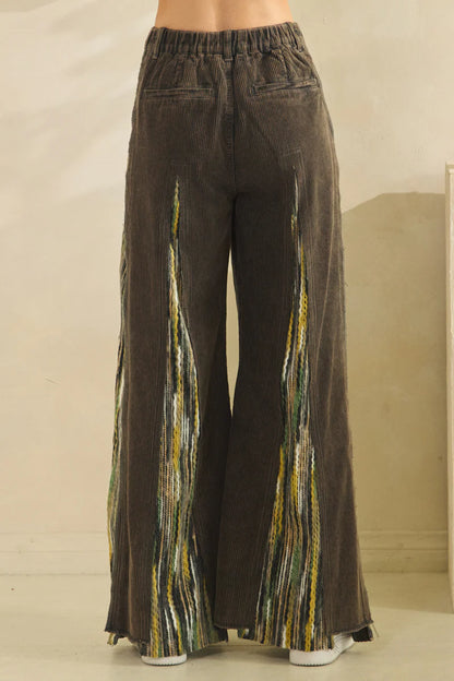 OLI AND HALI WASHED CORDUROY WIDE LEG PANTS