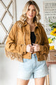 OLI AND HALI WASHED BUTTON DOWN FRINGE TWILL JACKET