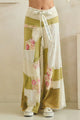 Oli & Hali Washed Floral Patchwork Flare Pants