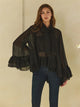 Oli and Hali Sheer Tie Neck Ruffle Blouse