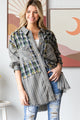 OLI AND HALI WASHED PLAID DISTRESSED DETAIL BUTTON DOWN SHIRT