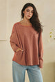 OLI AND HALI OVERSIZED WAFFLE KNIT TOP