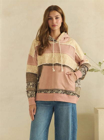 Oli and Hali Paisley Pinted Long Sleeve hoodie