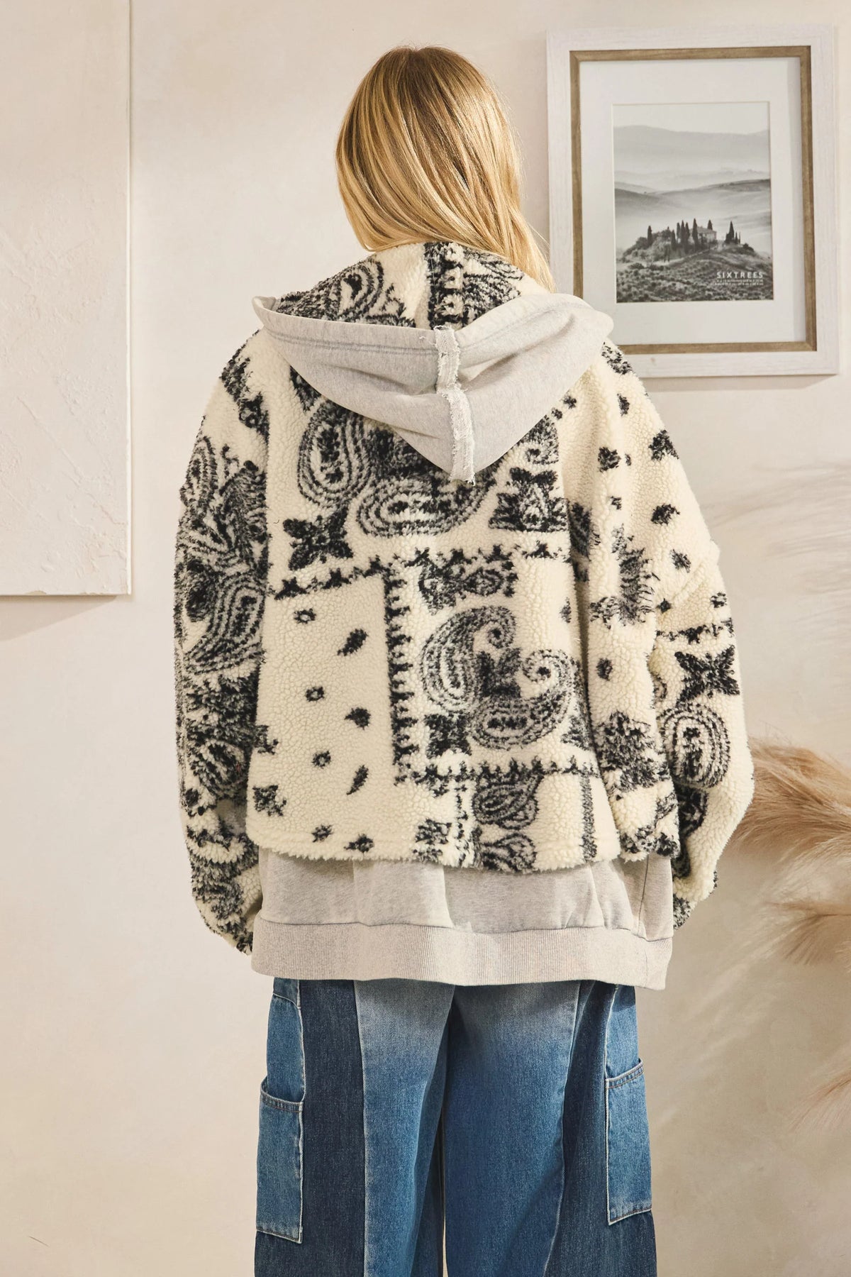 OLI and Hali TERRY FLEECE MIX ZIP FRONT JACKET
