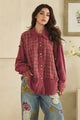 OLI AND HALI WASHED FABRIC MIX BUTTON DOWN SHIRT