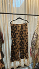Jaded Gypsy Painted Moon Pants in Dot with contrasting brown and dark polka dot panels and gathered tie hems