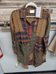 front of Paper Lace Plaid Patchwork Shirt C-820S