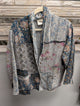 Paper Lace C-803J grey floral patchwork jacket with front pockets