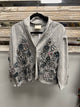 Paper Lace C-812J grey jacket with fabric rosette appliqués