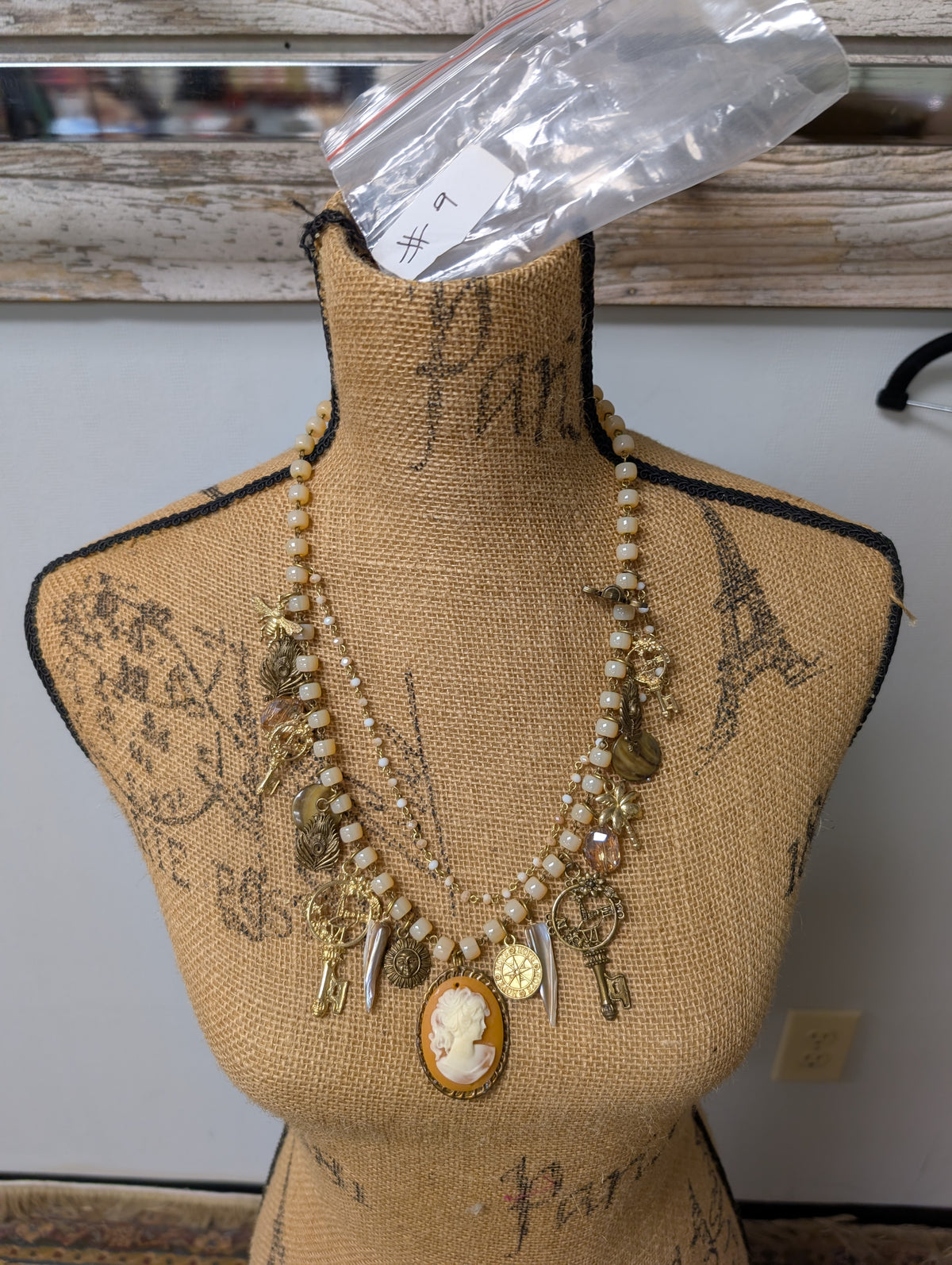 Paper Lace Cameo Charm Necklace – Design D