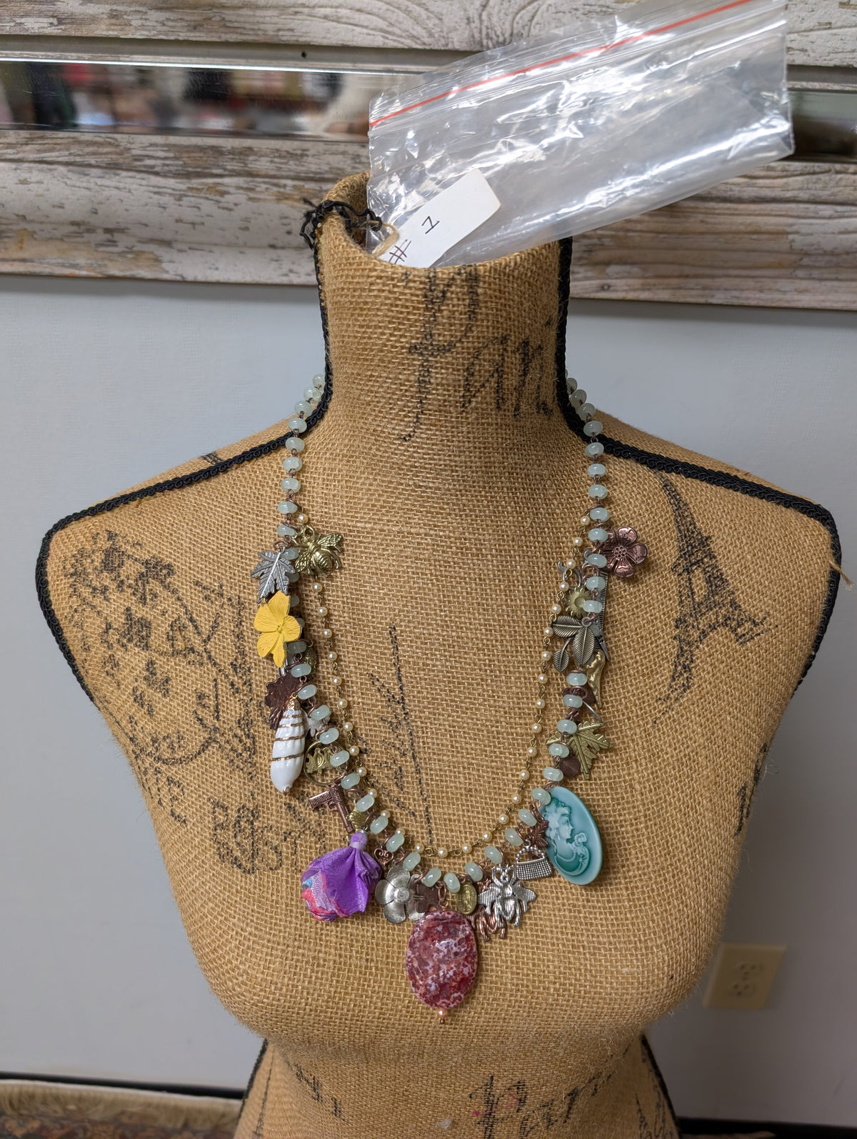 Paper Lace Cameo Charm Necklace – Design E