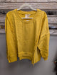 Paper Lace PL-320T exposed-seam pullover in Mustard