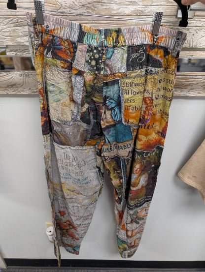 back of Paper Lace Angel and Scripture Patchwork Pants PL-828P